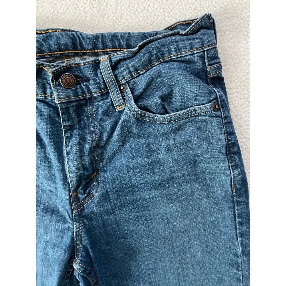 Levis Mens 30x30 (30x28) 514 Straight Fit Jeans Blue Stretch Denim Fade Whiskers